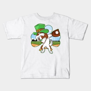 Dabbing Leprechaun Irish Setter Baseball St Patricks Kids T-Shirt